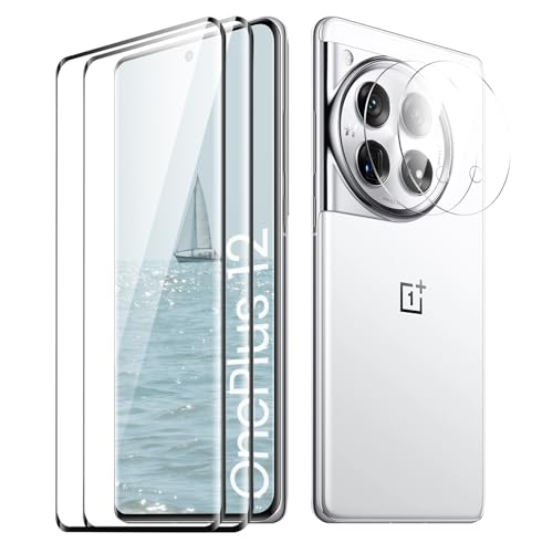 TECHO [2+2 Stück] Schutzfolie für OnePlus 12, Panzerfolie HD Clear Displayschutz, HD Fingerabdruck Kostenlos, Anti-Kratzen Schutzfolie Panzerfolie, Berührungsempfindlich von TECHO