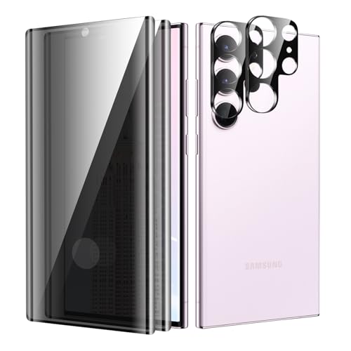 TECHO Sichtschutz für Samsung Galaxy S23 Ultra, Privatsphäre Panzerglasfolie, HD Klar, 9H Härte, Anti-Fingerabdruck, Blasenfrei, 2 Pack Displayschutzfolie + 2 Pack Kamera Objektivschutz TECHO Sichtschutz für Samsung Galaxy S23 Ultra, Privatsphäre Panzerglasfolie, HD Klar, 9H Härte, Anti-Fingerabdruck, Blasenfrei, 2 Pack Displayschutzfolie + 2 Pack Kamera Objektivschutz von TECHO