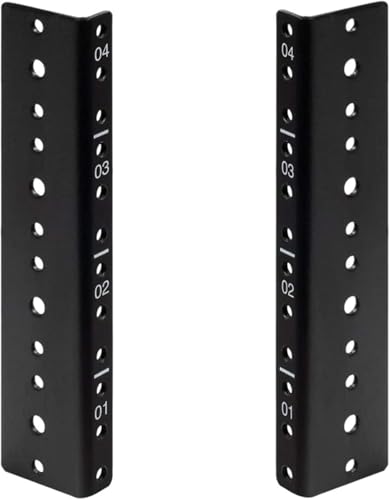 TECHTOO 4U Vertikales Rackschienen-Paar DIY Kit mit Hardware für Netzwerkgeräte/Server/UPS Montageschienen-Kit (4U) von TECHTOO