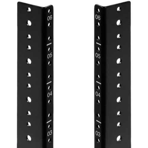 TECHTOO 6U Vertikales Rackschienen-Paar DIY Kit mit Hardware für Netzwerkgeräte/Server/UPS Montageschienen-Kit (6U) von TECHTOO