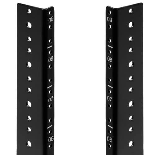 TECHTOO 9U Vertikales Rackschienen-Paar DIY Kit mit Hardware für Netzwerkausrüstung/Server/UPS Montageschienen-Kit (9U) von TECHTOO