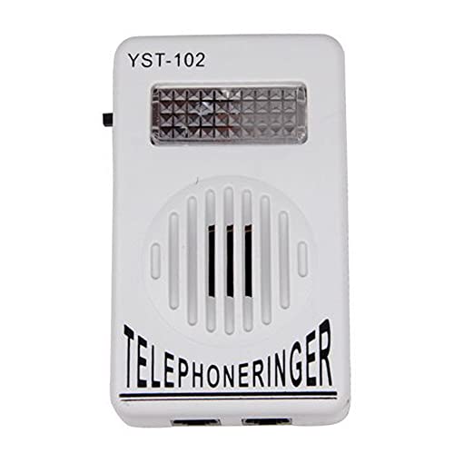 TECKEEN 1 Packung Weißer extra lauter Klingelton Telefon Verstärker Stroboskoplicht Blinker Klingel von TECKEEN