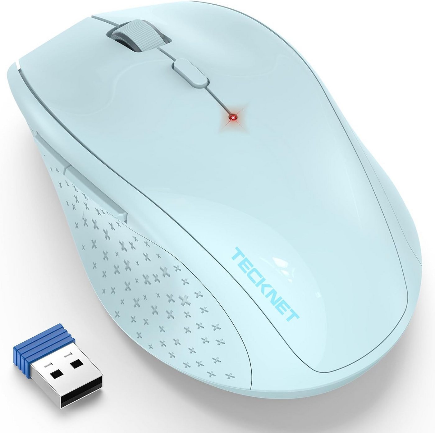 TECKNET 6 Tasten mit USB Empfänger,30 Monate Batterielaufzeit,Optical Tracking Maus (Bluetooth, USB, Leise Klicktasten Silent-Click-Technologie für geräuscharmes Arbeiten) von TECKNET