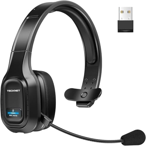 TECKNET Kabellose Bluetooth-Kopfhörer mit Mikrofon, Geräuschunterdrückung, 55 Stunden Akkulaufzeit für PC, Laptop, Computer, Callcenter, Telefone, Skype, Büro, Zoom, LKW-Fahrer TECKNET Kabellose Bluetooth-Kopfhörer mit Mikrofon, Geräuschunterdrückung, 55 Stunden Akkulaufzeit für PC, Laptop, Computer, Callcenter, Telefone, Skype, Büro, Zoom, LKW-Fahrer von TECKNET