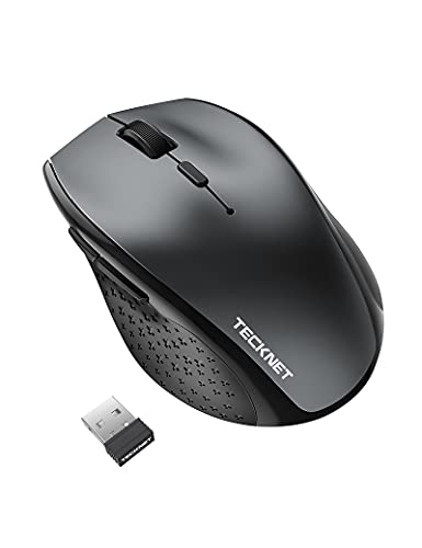 TECKNET Kabellose Bluetooth-Maus, optische Maus, Bluetooth 5.0 + Bluetooth 3.0 + 2.4G, tragbare kabellose Maus mit 6 einstellbaren DPI-Stufen, kompatibel für MacBook, Laptop, PC von TECKNET