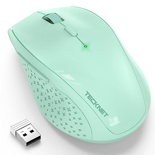 TECKNET Kabellose Maus, 3200 DPI 2.4G Optical Business Funkmaus 6 Einstellbare DPI Wireless Maus mit Nano Empfänger Drahtlose Mäuse für PC Laptop Windows MacBook Linux Büro Zuhause von TECKNET