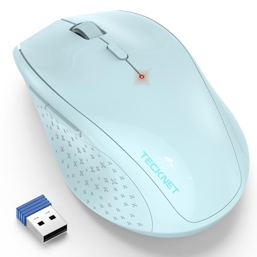 TECKNET Kabellose Maus, 4800 DPI 2.4G Funkmaus mit USB Empfänger, 30 Monate Batterielaufzeit, Optical Tracking, Wireless Maus mit 6 Tasten für PC Laptop Windows Mac MacBook Linux von TECKNET
