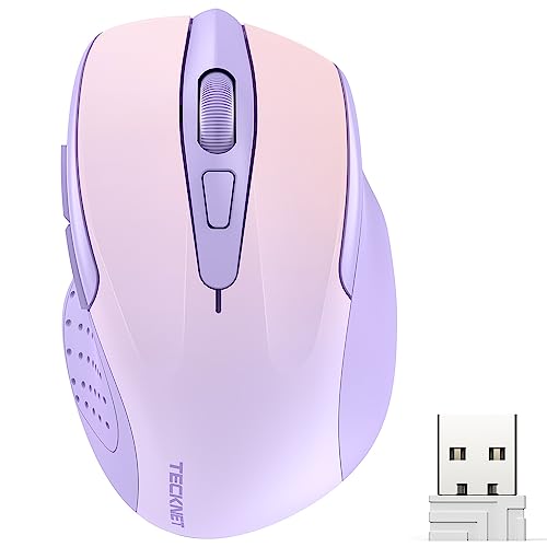 TECKNET Kabellose Maus, Pro 2.4G 2600 DPI Wireless Maus 6 Tasten mit Nano Empfänger, 24 Monate Batterielaufzeit, 5 Einstellbare DPI-Pegel für PC Laptop iMac MacBook Microsoft Pro, Office Home von TECKNET