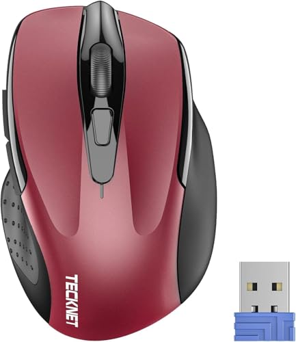 TECKNET Kabellose Maus, Pro 2.4G 2600 DPI Wireless Maus 6 Tasten mit Nano Empfänger, 24 Monate Batterielaufzeit, 5 Einstellbare DPI-Pegel für PC Laptop iMac MacBook Microsoft Pro, Office Home von TECKNET