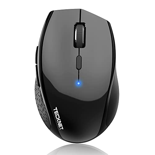 TECKNET Maus Kabellos, Bluetooth-Funkmaus, 3200 DPI Maus Kabellose Bluetooth Mouse 6 Verstellbare DPI Level, Ergonomische Maus mit Batterieanzeige für Laptop Computer, iPad Pro, Windows - Schwarz von TECKNET