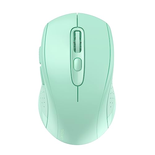 TECKNET Maus Kabellos, Bluetooth-Funkmaus (Tri-Mode: BT 5.0/3.0+2.4G), Ergonomische Tragbare Maus Bluetooth für Laptop PC Computer, Mac OS, Android, Windows, Grün von TECKNET