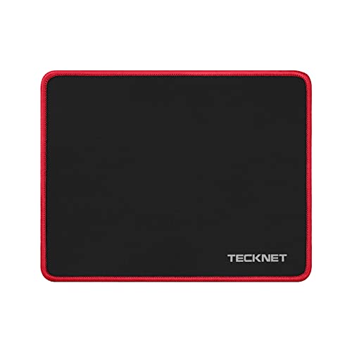 TECKNET Mauspad, 280 x 210 mm Gaming Mousepad mit Wasserdicht und Rutschfester Gummi für PC-Büro, Arbeit, Gaming, Studium, Laptop, Computer, Zuhause-Rot von TECKNET