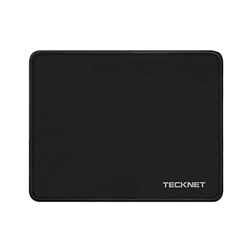 TECKNET Mauspad, 28 x 21 cm Gaming Mousepad mit Wasserdicht und Rutschfester Gummi für PC-Büro, Arbeit, Gaming, Studium, Laptop, Computer, Zuhause-Schwarz von TECKNET