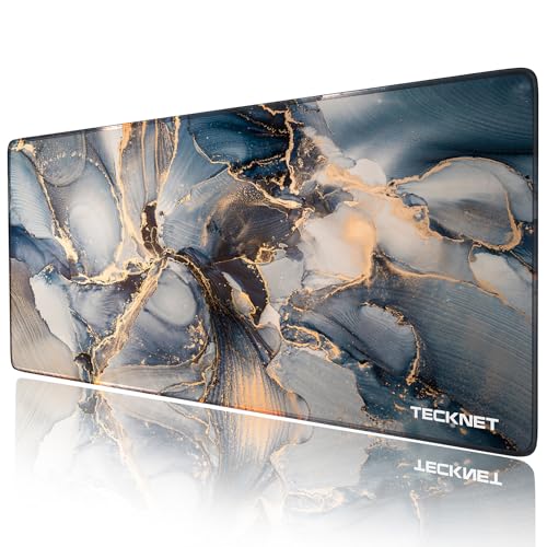 TECKNET Mauspad XXL Speed Gaming, 900x400 mm Schreibtischunterlage Schwarz, Gamer Mouse Pad, Wasserdicht mousepad, Spezielle Oberfläche Verbessert Präzision und Geschwindigkeit, rutschfeste Gummibasis von TECKNET
