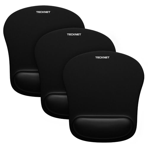 TECKNET Mauspad mit Gelkissen, Memory Foam Mousepad Ergonomisches Wasserdicht Komfort Mausmatte mit Handgelenkpolster Handauflage für Alle Maus Offfice Heim Computer Laptop, 3 Pack von TECKNET