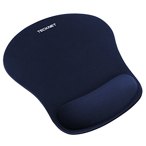 TECKNET Mauspad mit Gelkissen, Memory Foam Mousepad Ergonomisches Wasserdicht Komfort Mausmatte mit Handgelenkpolster Handauflage für Alle Maus Offfice Heim Computer Laptop, Blau von TECKNET