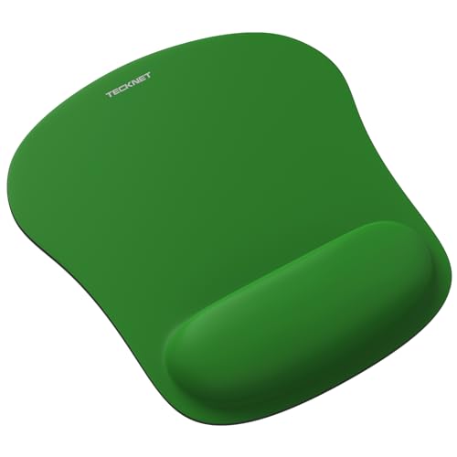 TECKNET Mauspad mit Gelkissen, Memory Foam Mousepad Ergonomisches Wasserdicht Komfort Mausmatte mit Handgelenkpolster Handauflage für Alle Maus Offfice Heim Computer Laptop, Grün von TECKNET