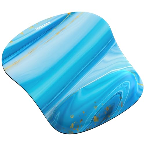 TECKNET Mauspad mit Gelkissen, Memory Foam Mousepad Ergonomisches Wasserdicht Komfort Mausmatte mit Handgelenkpolster Handauflage für Alle Maus Offfice Heim Computer Laptop von TECKNET