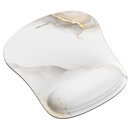 TECKNET Mauspad mit Gelkissen, Memory Foam Mousepad Ergonomisches Wasserdicht Komfort Mausmatte mit Handgelenkpolster Handauflage für Alle Maus Offfice Heim Computer Laptop von TECKNET