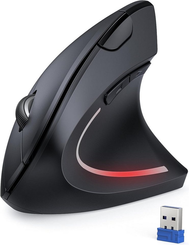 TECKNET Optische Vertikale Ergonomische 4800 DPI 5 Tasten 5 einstellbare DPI Maus (USB, mit Leise Und praktisch Über 90% leisere Klicks dank Noise-Reduction) von TECKNET