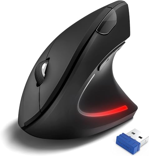 TECKNET Wireless Vertikale Ergonomische Maus, 4800 DPI 5 Tasten Kabellose Optische Maus, 2.4G USB Vertical Ergonomic Optical Mouse Kabellos für Windows und Mac OS TECKNET Wireless Vertikale Ergonomische Maus, 4800 DPI 5 Tasten Kabellose Optische Maus, 2.4G USB Vertical Ergonomic Optical Mouse Kabellos für Windows und Mac OS von TECKNET