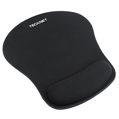 TeckNet Handgelenkauflage Tastatur mit Mauspad, rutschfeste Gummiunterlage, Gelpolsterung, besonderes Oberflächendesign S Schwarz von TECKNET