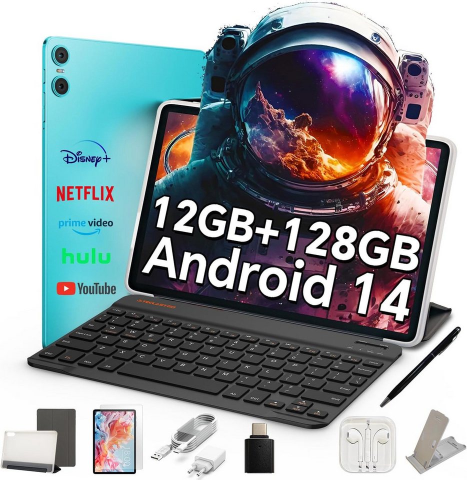 TECLAST Tablet PC mit Tastatur 10-Teiliges Set, 12GB RAM+128GB ROM Tablet (10", 128 GB, Android 14, ( 4TB TF)  2.4G+5G WLAN, Unisoc Octa-Core A75 CPU, 6000mAh GPS/GMS) von TECLAST