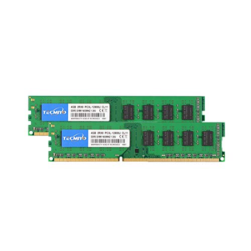 TECMIYO 8GB Kit (2x4GB) PC3 12800 DDR3 1600 CL11 1,5V 240Pin Nicht-ECC Ungepuffertes UDIMM-Desktop-Speicher-Ram-Modul von TECMIYO
