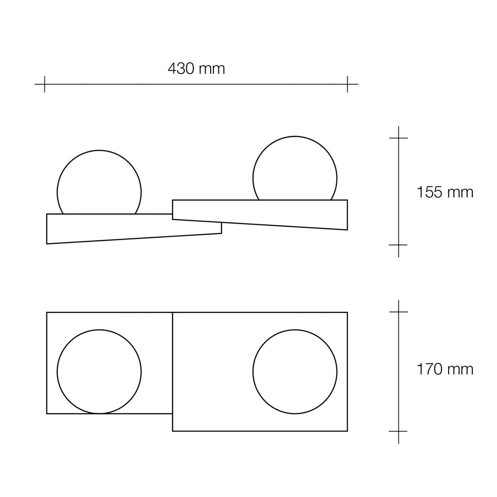 Wandleuchte Cicladi, 2-flg., 43 cm breit, weiß, Gips, GX53 Wandleuchte Cicladi, 2-flg., 43 cm breit, weiß, Gips, GX53 von TECNICO by Sforzin