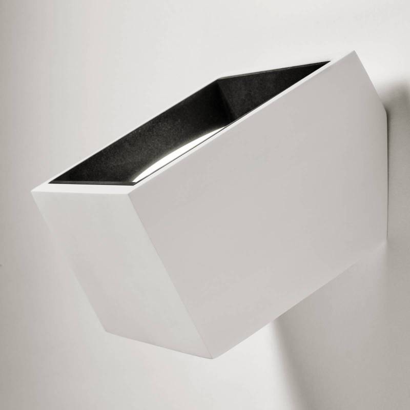 Wandleuchte Nasso, weiß/schwarz, eckig, 12 cm, Gips, GX53 von TECNICO by Sforzin