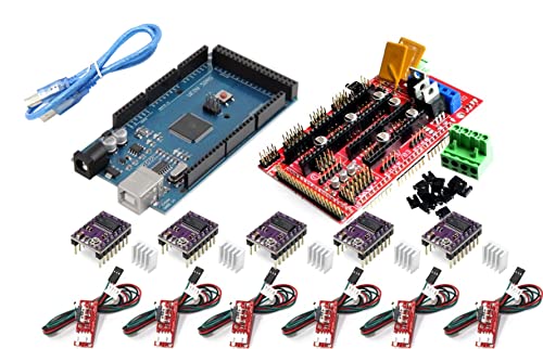 TECNOIOT 3D-Drucker-Kit – Entwicklungsboard + RAMPS 1.4 Controller + 5 Stück DRV8825 Schrittmotormodul + 6 Stück Endstop + Kabel von TECNOIOT