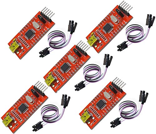 TECNOIOT 5 Stück FT232BL USB zu TTL FT232 5 V 3,3 V Download-Kabel zum seriellen Adaptermodul + Kabel von TECNOIOT