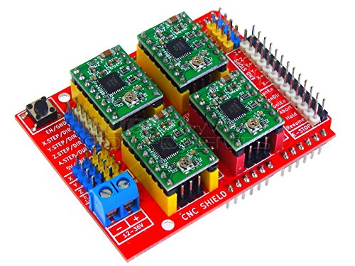 TECNOULAB 1 Stück CNC-Schutzplatte + 4 Stück A4988 Schritttreiber (grüne Farbe) für 3D-Drucker von TECNOULAB