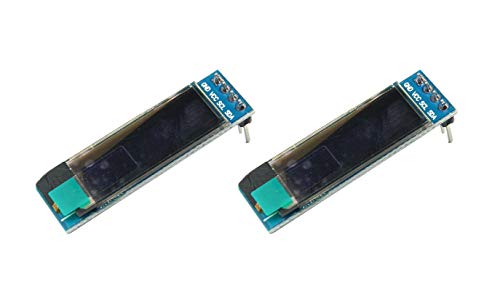 TECNOULAB 2 Stück 0,91 Zoll 128 x 32 IIC I2C blaues OLED-LCD-Display OLED-Modul DIY SSD1306 Treiber-IC DC 3,3 V 5 V von TECNOULAB