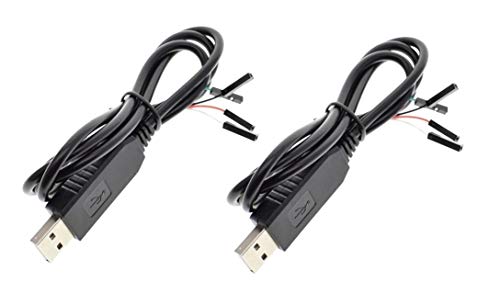 TECNOULAB 2 Stück 4-poliges PL2303-USB-Kabel zum UART-TTL-Modul RS232 serielles Kabel PL2303HX 4-polig von TECNOULAB