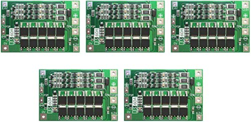 TECNOULAB 5 Stück 3S 60A 11,1 V 12,6 V 18650 Lithium-Batterie-Schutzplatine, ausgewogene Version von TECNOULAB
