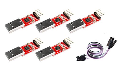 TECNOULAB 5 Stück Cp2102 USB 2.0 zu UART TTL 5-poliges serielles Konvertermodul + Kabel von TECNOULAB
