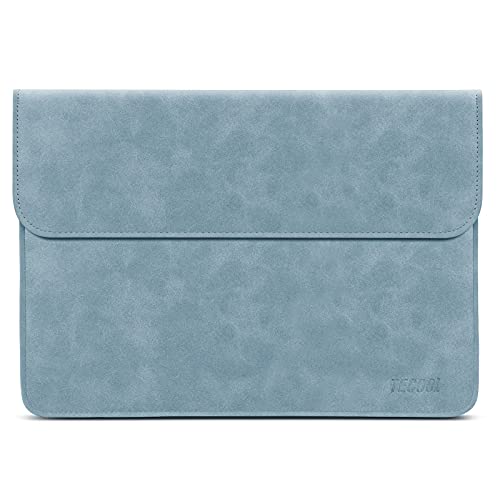 TECOOL 12.3-13 Zoll Laptophülle Tasche MacBook Air Hülle Faux Leder für 2018-2020 MacBook Air 13 M1 A2337/A1932/A2179, 2016-2020 MacBook Pro 13 M1, 12.9 Ipad Pro, Dell XPS 13, Surface Pro X 7,-Blau von TECOOL