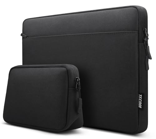 TECOOL 13,3 Zoll Laptop Hülle Tasche für MacBook Air 13 M1 13,6 M2 M3 2024-2010, MacBook Pro 13/14 M3 M2 M1, 13,3 Lenovo HP Dell Acer Laptoptasche, 13,5 Surface Laptop Schutzhülle, Schwarz von TECOOL