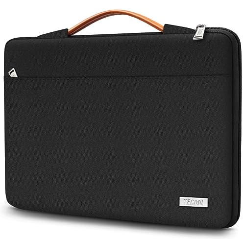 TECOOL 13,3 Zoll Laptop Tasche Hülle für 13 MacBook Air Pro M1 M2 2022-2012, 14 MacBook Pro M3/M2/M1 A2992 A2918 A2779 A2442 2023-2021,13,5 Surface Laptop, Schutzhülle Wasserdicht Tasche, Schwarz von TECOOL