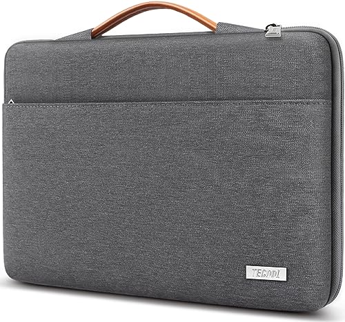TECOOL 13,3 Zoll MacBook Tasche Laptop Hülle für MacBook Air Pro 13 M4 M3 M2 M1 2025 2024-2012,MacBook Pro 14 M4 M3 M2 M1 2024 2023-2021 Schutzhülle, Wasserdicht Notoebook Tasche 13.3, Dunkelgrau von TECOOL