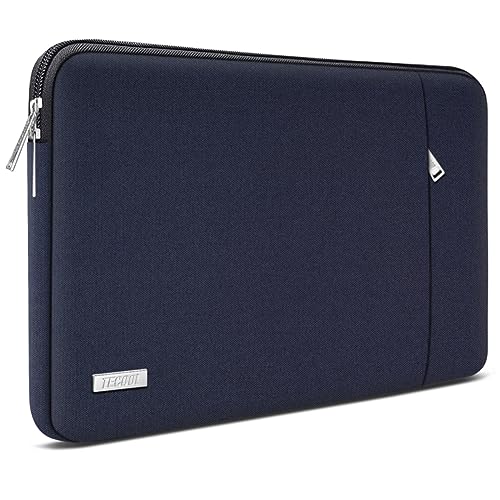 TECOOL 13,3 Zoll Laptop Tasche Hülle für 13 MacBook Pro Air M3 M2 M1 2024 2022-2012,14 MacBook Pro M3 M2 M1 2023-2021,13,3 Acer Dell Samsung Surface Laptop Tasche Stoßfeste Schutzhülle, Dunkelblau von TECOOL