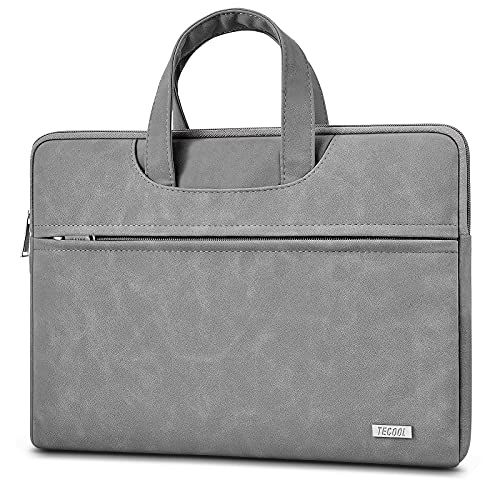 TECOOL 13,3 Zoll Laptop Tasche Hülle für 13.6 MacBook Air M3 M2 2024 2022,13 MacBook Pro/Air M2 M1 2022-2012,14 MacBook Pro M3 M2 M1 2023 2021,wasserdichte Notebooktasche Leder Schutzhülle,Space Grau von TECOOL