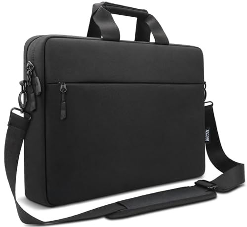 TECOOL 17,3 Zoll Laptoptasche Schultertasche für 17-17,3 Zoll Lenovo Acer ASUS Dell HP Samsung Laptop Notebook Tasche Stoßfest Umhängetasche Wasserdicht Aktentasche, Schwarz von TECOOL