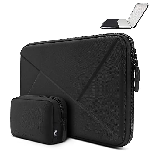 TECOOL Laptophülle 13 Zoll Tasche, Superstarke Stoßfest MacBook Air Tasche für MacBook Air 13.6 M2 M1 2022 2020-2018, MacBook Pro Tasche 13 Zoll M2 M1 2022 2020-2016, Surface Pro, XPS 13-Schwarz von TECOOL