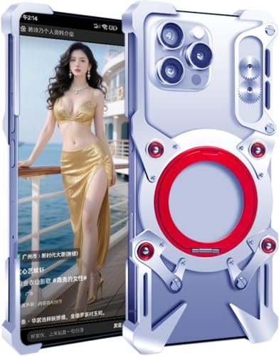 Metallhülle für Apple iPhone 14 Pro, Passend für iPhone 14 Pro Handyhülle, Hülle, Metallrahmen Handy-case, Rüstung, Mechanische Monster -Silbrig Metallhülle für Apple iPhone 14 Pro, Passend für iPhone 14 Pro Handyhülle, Hülle, Metallrahmen Handy-case, Rüstung, Mechanische Monster -Silbrig von TECSHINE
