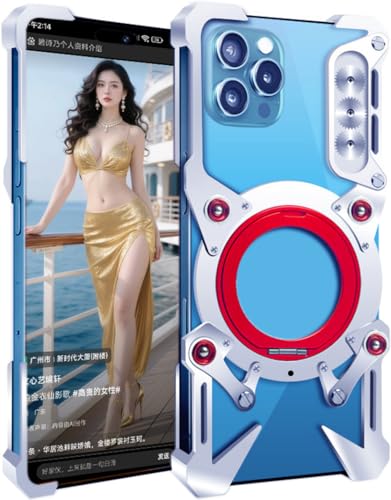 Metallhülle für Apple iPhone 15 Pro Max, Passend für iPhone 15 Pro Max Handyhülle, Hülle, Metallrahmen Handy-case, Rüstung, Mechanische Monster -Silbrig Metallhülle für Apple iPhone 15 Pro Max, Passend für iPhone 15 Pro Max Handyhülle, Hülle, Metallrahmen Handy-case, Rüstung, Mechanische Monster -Silbrig von TECSHINE