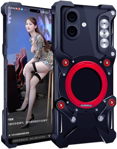 Metall-hülle für Apple iPhone 16 Plus, Passend für iPhone 16+ Handyhülle, Metallrahmen Handy Case, Rüstung, Mechanische Monster -Schwarz Metall-hülle für Apple iPhone 16 Plus, Passend für iPhone 16+ Handyhülle, Metallrahmen Handy Case, Rüstung, Mechanische Monster -Schwarz von TECSHINE