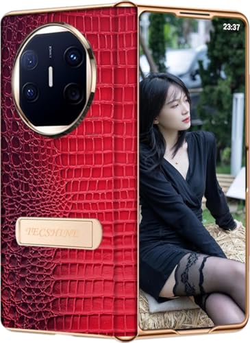 TECSHINE Scharnier Hüllen für Huawei Mate X6 Lederholster für Mate X 6 Faltdisplay Handyhülle. Einteilige Handycase aus Leder von TECSHINE