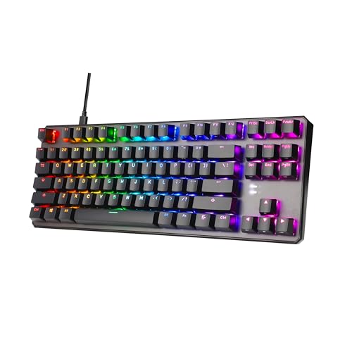 TECWARE Phantom+ Mechanische Tastatur mit 87 Tasten, RGB-LED, Wraith Brown Switch von TECWARE